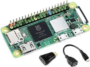 Pi Zero 2 W Basic Kit with Pre-Soldered Color-Coded Header RPi Zero 2 W + Mini HDMI to HDMI Adapter + Micro USB OTG Cable, Five Times Faster, Quad-core ARM Processor