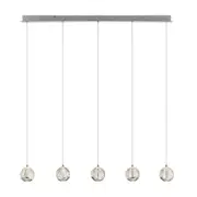 Segovia LED Bar Pendant Light 5Lt in Chrome or Gold