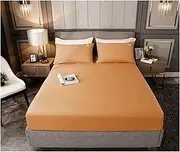 [BoNene] Queen Sheets 1 pc 100% Pure Cotton Fitted Bed Sheet Single Twin Double Queen King Bed Sheet with Elastic Bottom Sheet Cotton Queen Sheet Set (Color : Type 14, Size : 220x220x25cm)
