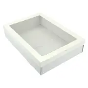 BULK 60pkLarge White Grazing Box with Window Lid (560x255x80mm)
