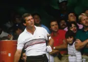 Fuzzy Zoeller Watches The Flight Of His Ball With The Crowd 1980s Golf Photo