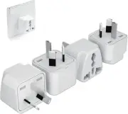4-Pack Universal Travel Adapter: US/UK/EU/India to AU Plug Adapter