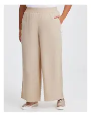 [Taking Shape] Linen Bamboo Wide Leg Pant Honey