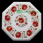12" white Marble octagonal Coffee Table Top fancy Design Inlay mosaic Side Table