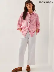 Monsoon White Harper Regular Wide Leg 100% Cotton Jeans (H46792) | $136