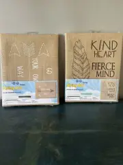Burlap Canvas String Art Kit Kids Crafts Needlework Beginner 2 Pack Wall Decor
