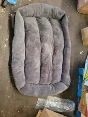 Big Ass Dog Co Big Ass Dog Bed 59" L x 39" W x 9" Thick Sherpa Fabric Black/Gray