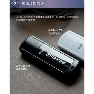 【Transcend 創見】JetFlash 730 32G 隨身碟 白