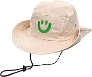 [Okdance] Baby Sun Hat, Smile Face UV Protection Toddler Sunhat, Foldable Bucket Hat Adjustable Chin Strap Summer Hats for Baby Girls Boys