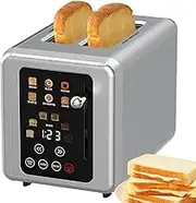 2-slots Smart Toaster – Stainless Steel Touchscreen Toaster with Digital Timer, Sound Alerts, 6 Bread Types & 6 Shade Settings