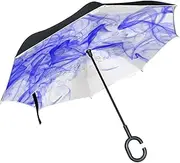 Double Layer Inverted Umbrella Cars Reverse Umbrella Abstract Color Smoke Ink Windproof UV Proof Travel Outdoor Umbrella