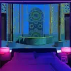 Arabian Palace Wall Art Blacklight Poster UV Reactive Tapestry Wall Hanging