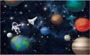 Allenjoy Outer Space Rocket Astronaut Backdrop for Baby Boy Kids Universe Planet