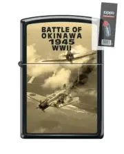 Zippo 82264 WW2 Battle of Okinawa 1945 plane zero Lighter + FLINT PACK