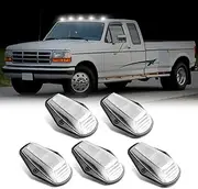 SHINEFIT 5PCS LED Cab Roof Marker Lights Replacement for 1984-1996 F150, White Top Roof Running Marker Clearance Light Compatible with 1984-1997 F250 F350