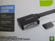 KVM Switch for 2 PCs with one mouse, keyboard, & Monitor