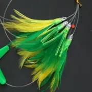 Lure Bait 1Pcs Feather Trolling Skirt Fish Lure Fishing Rigged With Steel Hook