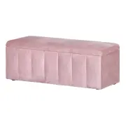 Storage Ottoman Blanket Box 103cm Velvet Pink