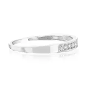 9ct White Gold Eternity Straight Ring with 9 Brilliant Cut Diamonds, Q