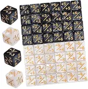 Generic 48 Pcs Brain Game Card Games Token Dice Number Dice Table Game Dice Counter Dice Counters Dice Counting Game Dice Game Supplies Math Learning Dice Gaming Dice Teaching Dice Acrylic