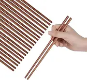 Donxote Wooden Chopsticks, 9.84 Inch Reusable Natural Healthy Chopsticks, Asian Classic Style for Dining Room, Kitchen, Japanese Noodles, Korea Gourmet, Set of 10 Pairs