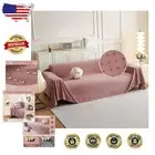 Pink Microfiber 3-Cushion Sofa Cover - Non-Slip, Machine Washable, Modern Style