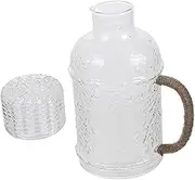 STOBAZA Capacity Glass Tea Pitcher with Lid High Temperature Cold Water Jug for Home Restaurant Entertaining Easy to Clean Beverage Container with Spout