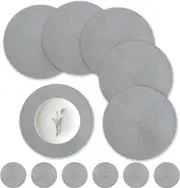 Set of 6 Round Placemats and Coasters - Heat Resistant and Washable