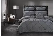 Abel Grey Pintuck Quilt Cover Set