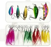 Daooibpa Fishing Lure Set - Spinner Baits Kit - Tackle Accessories for Carp Trout Perch Saltwater Freshwater Men Dad Enthusiasts