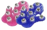 Reversible RUBBER MASSAGE HAND CURRY MITT w/ 9 rolling metal balls 2 COLORS!