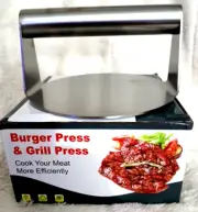 Stainless Steel Burger Press Heavy-Duty Bacon Grill Burger Smasher