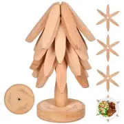 Wooden Trivets for Hot Dishes， Tree Shape Trivet Set,Trivets for Hot Dishes S...