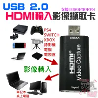 在飛比找蝦皮購物優惠-【台灣現貨】USB 2.0 HDMI輸入影像擷取卡（HDMI