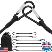 Rugtol 6 Piece Bungee Cords with Hooks - Heavy Duty Outdoor Bungee Cord Inclu