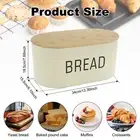 Bread Box with Bamboo Cutting Board Lid Large Capacity Bread Storage Detr