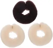 Beaupretty 3Pcs Nylon Hair Curler Flexible Rollers for DIY Hair Bun Maker Ponytail Holder for Women Random Color