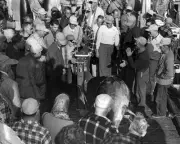 United States Team Weighs-In In Nova Scotia 1950 Old Fishing Photo