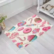 Delicious Food Donut Dots Floor Mat Entrance Door Mat Living Room Kitchen Rug No