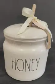 Rae Dunn Magenta Artisan Collection Honey Jar Cannister w/Wooden Dipper 5" NEW