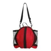 Basketball Bag Ball Backpack with Shoulder Strap/2 Side Mesh Pockets, Red