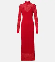 [Gabriela Hearst] Gabriela Hearst Lethe pointelle wool and silk maxi dress AU 14 red