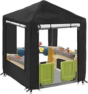 Outdoor Playhouse Cover - Playhouse Cover Waterproof - 420D Oxford Cloth Waterproof - UV-Proof And Dust-Proof - Kids Playhouses Cover With Zipper For Garden Cover - 142.24x142.24x152.91cm