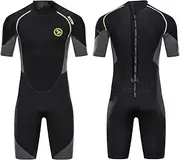 FINDSLINX Wetsuit Shorty for Men 3mm Neoprene Back Zip Wetsuit Spring for Diving Surfing Snorkeling Swimming