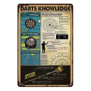 3x Darts Knowledge Anatomy Dartboard Rustic Metal Sign Vintage Tin Garage Bar