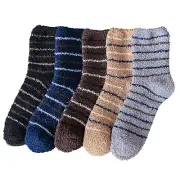 Thermal Socks For Mens Coral Fleece Socks Stripe Socks Colorful Lightweight