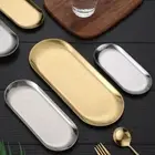 18/23CM Food Tray Gold Silver Tableware Dish Fruit Cake Snacks Pasta Steak
