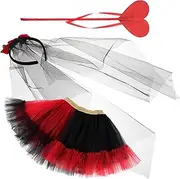[TEHAUX] 1 Set Halloween Girls Mesh Skirt Suit Headband for Women Headbands Skirt for Cosplay Tutu Skirts for Women Gothic Tutu Skirts Halloween Dress up Dreses Child Costume Nylon Fluffy