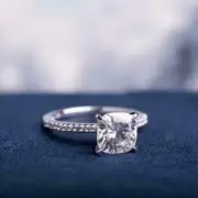 Solitaire Design 2.20Ct Cushion White Stone Engagement Ring For Women