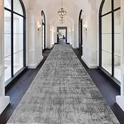 Hallway Carpet Runner Rug 1m 1.5m 2m 2.5m 3m 3.5m 4m 4.5m 5m 6m Long Carpet Runner Narrow Rugs for Hall Stairs Kitchen Entryway Corridor Bedroom, Grey(120x200cm)